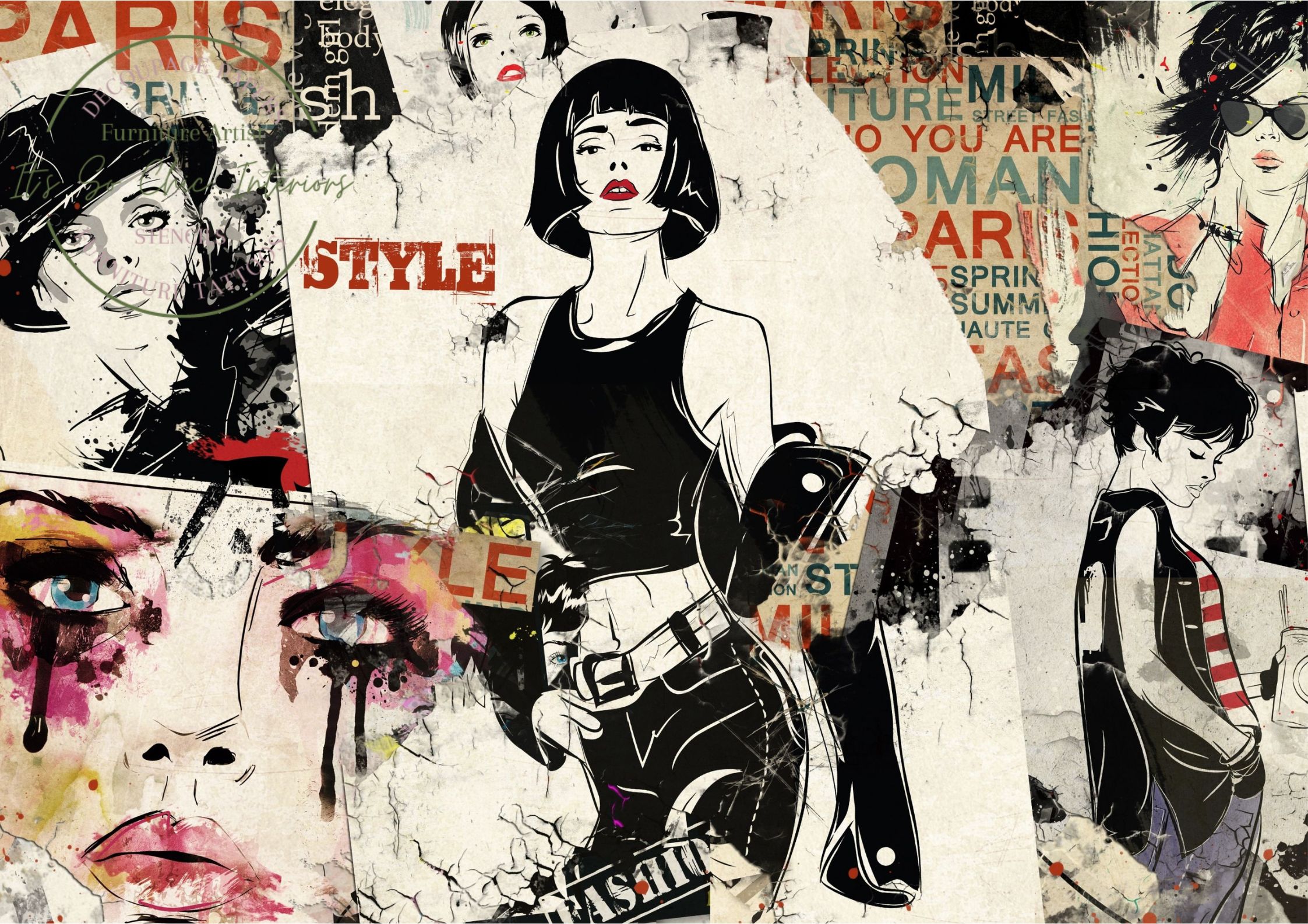 A1 Fashion Graffiti Decoupage Paper Paper Craft Decoupage Papers for