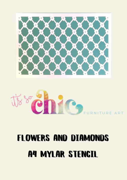 Flowers and Diamonds A4 Mylar Stencil