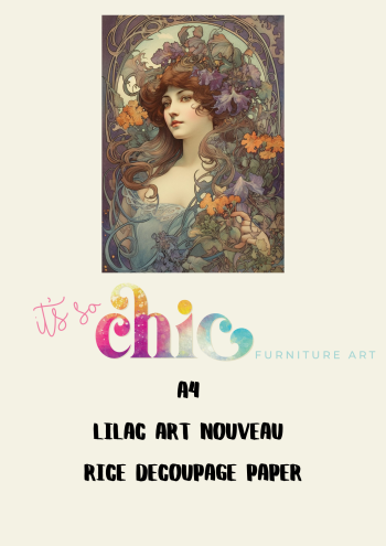 A4 Lilac Art Nouveau Rice Decoupage Paper