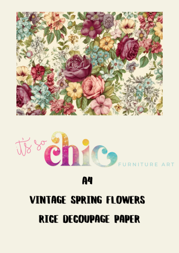 A4 Vintage Spring Flowers Rice Decoupage Paper
