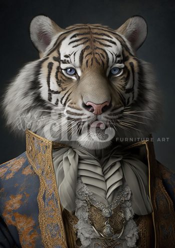 Decoupage Paper For Furniture A0/A1/A2/A3/A4 Sir Tigerlot tiger art, regal portrait, animal elegance, wildlife artwork, unique decor