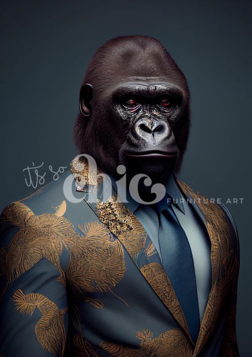 Decoupage Paper For Furniture A0/A1/A2/A3/A4 Mr G Handsome gorilla art, wildlife portrait, stylish animal, modern art, unique decor