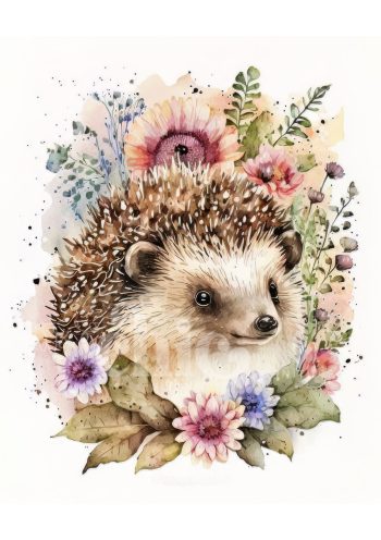 Print On Demand A1/A2/A3 Floral Hedgehog Decoupage Paper Paper Craft Decoupage Papers for Furniture Poster Quality