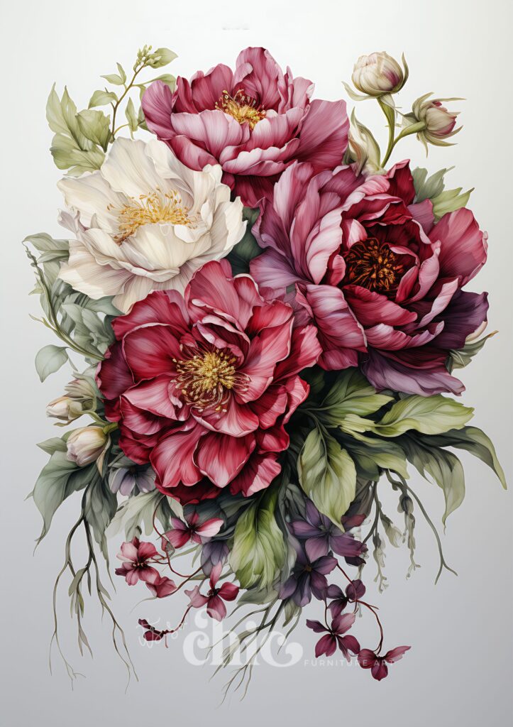 Print On Demand A1/A2/A3 Rich Moody Bouquet Decoupage Paper Paper Craft