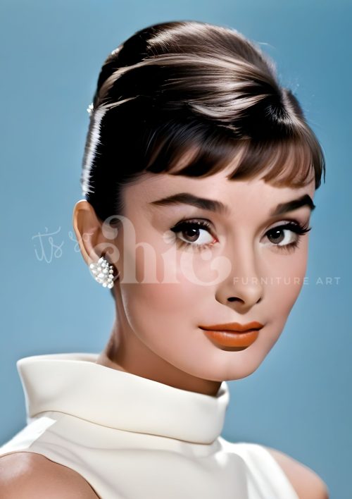 Decoupage Paper For Furniture A0/A1/A2/A3 Audrey Hepburn vintage portrait, classic beauty, elegant photography, chic decor, timeless style