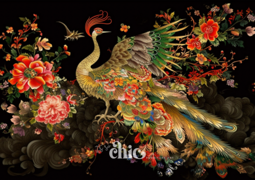 Print On Demand A1/A2/A3 Chinoiserie Peacock Decoupage Paper Paper Craft Decoupage Papers for Furniture Poster Quality