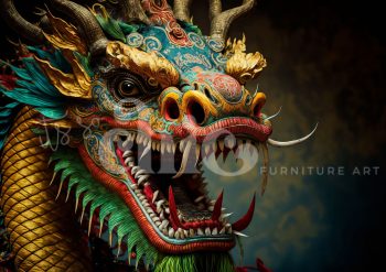 Decoupage Paper for Furniture A0/A1/A2/A3 Year Of The Dragon colourful dragon art, ornate mythical dragon, ferocious dragon sculpture, regal dragon artwork, vibrant dragon illustration, detailed dragon painting, fantasy dragon decor, mythical creature art, dragon wall art, artistic dragon design