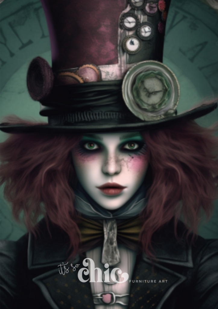 Print On Demand A2/A3 Gothic/Steampunk Mad Hatter Decoupage Paper Paper