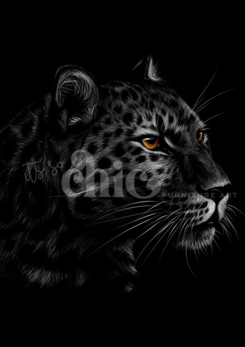 Decoupage Paper For Furniture A0/A1/A2/A3/A4 Mysterious Leopard leopard portrait, wildlife art, animal illustration, modern art, detailed artwork