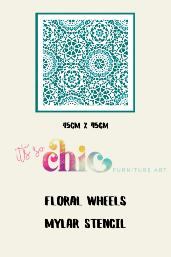 Floral Wheels Mylar Stencil Extra Large 45cm x 45cm