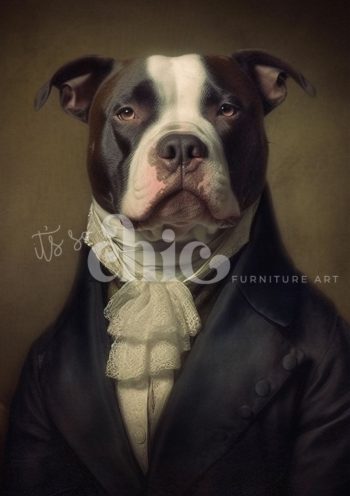 Decoupage Paper For Furniture A0/A1/A2/A3/A4 Lord Staffington dog portrait, whimsical art, elegant decor, canine artwork, stylish pet art