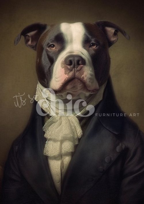 Decoupage Paper For Furniture A0/A1/A2/A3 Lord Staffington dog portrait, whimsical art, elegant decor, canine artwork, stylish pet art