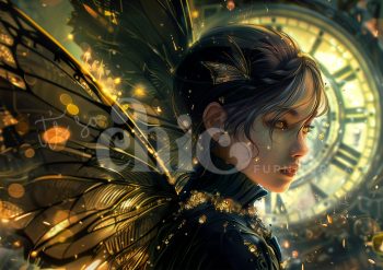 Decoupage Paper For Furniture A0/A1/A2/A3 Steampunk Fairy fantasy artwork, ethereal art, magical illustration, whimsical design, clockwork theme