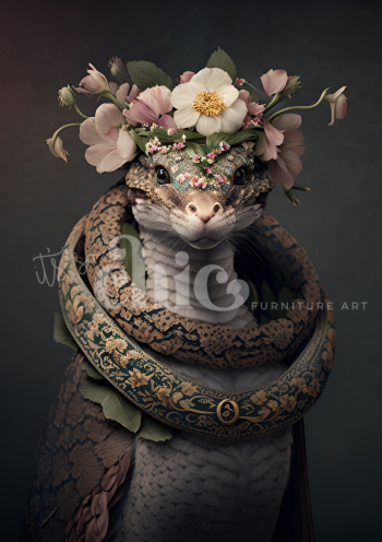 A0/A1/A2/A3 Floral Snake Decoupage Paper For Furniture Poster Quality