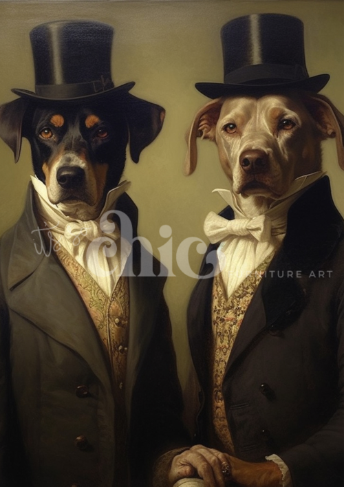 A0/A1/A2/A3 The High Society Hounds Decoupage Paper For Furniture Poster Quality