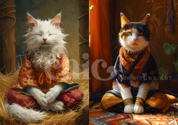 A0/A1/A2/A3 Catnip Whiskers & Patchouli Paws Decoupage Paper For Furniture