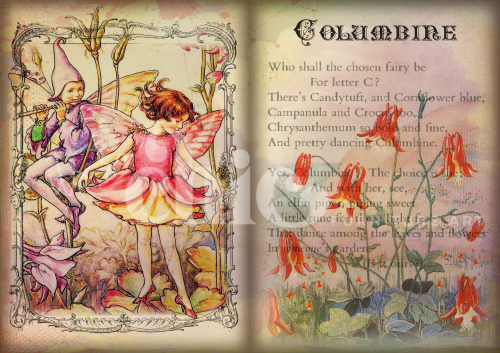 A0/A1/A2/A3 Flower Fairy Columbine Decoupage Paper For Furniture