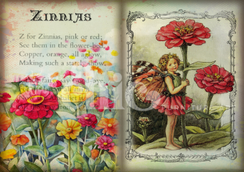 A0/A1/A2/A3 Flower Fairy Zinnias Decoupage Paper For Furniture