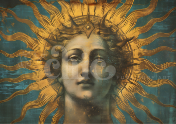A0/A1/A2/A3 Sun God Decoupage Paper For Furniture