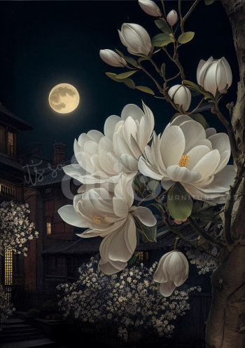 A0/A1/A2/A3 Moon-Kissed Magnolia Decoupage Paper For Furniture