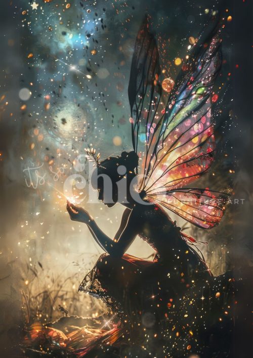 Decoupage Paper For Furniture A0/A1/A2/A3 Enchantment fairy art, magical wings, fantasy illustration, glowing artwork, whimsical decor