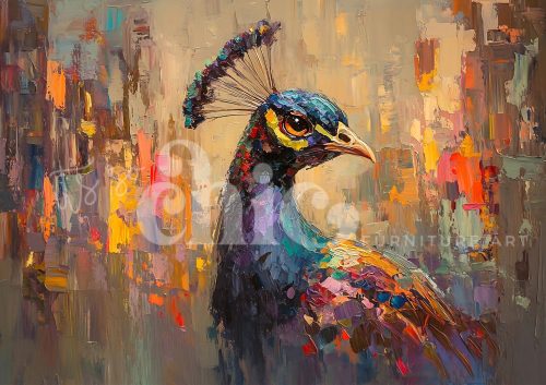 Decoupage Paper For Furniture A0/A1/A2/A3 A Peacock’s Dream peacock art, abstract painting, vibrant wildlife, colourful decor, modern art