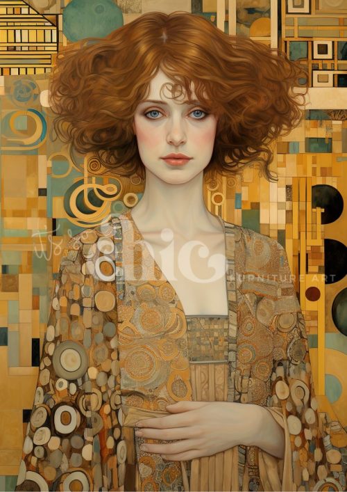Decoupage Paper For Furniture A0/A1/A2/A3 The Muse In Gold