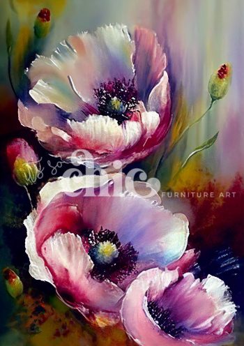 Decoupage Paper for Furniture A0/A1/A2/A3 Abstract Poppies vibrant floral art, colourful blossom painting, artistic poppy artwork, floral petals illustration, modern flower art, vibrant flower decor, poppy flower painting, colourful floral canvas, abstract floral design, contemporary flower art