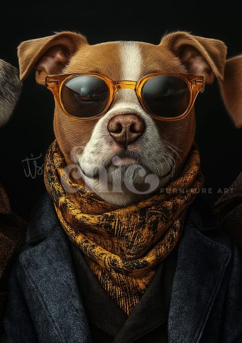 Decoupage Paper For Furniture A0/A1/A2/A3/A4 Dressed to Impress anthropomorphic dog portrait, stylish pet art, fashionable canine, unique dog decor, trendy pet artwork