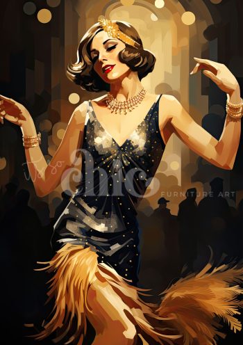 Decoupage Paper For Furniture A0/A1/A2/A3/A4 Midnight Charleston Vintage Art, Flapper Style, Glamorous, Artistic Expression, Dance Art, 1920's Art Deco