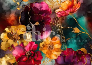 Decoupage Paper For Furniture A0/A1/A2/A3 Floral Symphony floral artwork, abstract flowers, vibrant decor, modern wall art, botanical painting